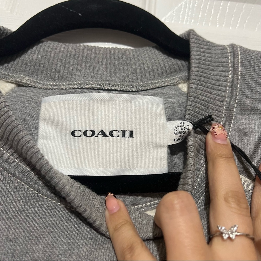 💗 *NEW* Limited Edition- Gray Coach Women Sweater with Glitter Dinosaur Design - Picture 8 of 13